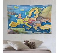 LCWWW Carte de l'Europe Tapisserie Murale Suspendue Avec Impression 3D Tenture, Décoration Pour Salon, Dortoir, Décoration Murale De Maison 150×230cm