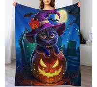 LCWWW Citrouille d'halloween Impression 3D Couverture Légère en Polaire De Flannel Linge De Lit Couvre-lit Couvertures De Canapé 130×150cm