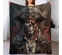 LCWWW Couverture Pirate en Flannel Polaire Douce Chaude Facile À Manipuler pour Lit Canapé Chambre Balcon Bébé Feuteille 180×200cm