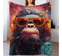 LCWWW Couverture Polaire en Flannel Douce Singe, Couvertures Chaude Et Confortable pour Canapé Ou Lit Facile À Manipuler 150×200cm