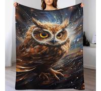 LCWWW Couverture Polaire Flannel Hibou Doux Thermique pour Lit Et Canapé pour Améliorer Le Sommeil 140×180cm