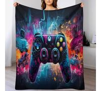 LCWWW Couvre-lit Manette de Jeu, Couverture en Flannel, Le Camping & La Maison, Couvertures De Canapé Salon Douce 130×180cm