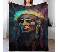 LCWWW Indiens Plaid Couverture Polaire, Couvertures Polair Flanneladaptée Aux Canapés Et Aux Lits - Chaud, Facile À Entretenir 100×130cm