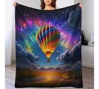 LCWWW montgolfière Polaire De Flannel Et Couverture, Confortable, Douce Et Chaude, pour Chambre À Coucher, Canapé, Jardin, Camping 130×180cm