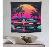 LCWWW Voiture néon Tapisserie Murale Suspendue Avec Impression 3D Tenture, Décoration Pour Salon, Dortoir, Décoration Murale De Maison 150×150cm