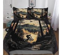 LCWWW VTT Housse De Couette avec Taies d'oreiller 3 Pièces - Parure De Lit - Ensembles De Housses De Couette en Microfibre Douce King(220x240cm)