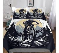 LCWWW VTT Parure De Lit 3 Pièces avec Housse De Couette Et Taies d'oreiller Housse Couette Douce Microfibre Double (200x200cm)