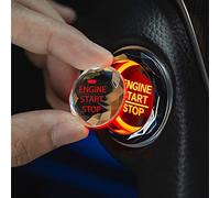 Lcxecnw Bouchon de bouton d'allumage de voiture Start/Stop, anneau décoratif en autocollant avec cristal de diamant d'imitation, protection du bouton d'allumage (rouge)