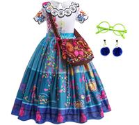 LCXYYY Déguisement Costume Fille Cosplay Madrigal Mirabel Robe Ballerine et Sac D'accessoires 2 Pièces pour Dress up Halloween Carnaval Princesse Anniversaire Fête Vêtements Taille 100-160cm