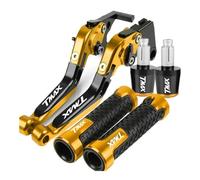 LCXZKIVS Frein Embrayage Accessoires De Moto Leviers d'embrayage De Frein Pliables Réglables Poignées pour Yama&ha TMAX 530 T-Max 530 SX DX TMAX 560 Tech Max 2020 2021 2022 2023(Or)