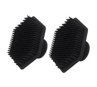 lcyen Lot de 2 brosses exfoliantes en silicone pour le visage et la barbe - Noir - Doux pour le nettoyage du visage, le nettoyage en profondeur des pores, l'élimination des points noirs, l'exfoliation