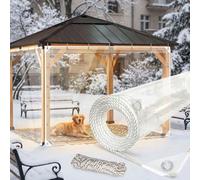 LCYFBE 1.5 x 2.1m Bâche étanche Transparente 500g/m², 0.35mm Epaisse Multifonction PVC Protection Baches avec œillets, pour Piscine, Jardin, Voiture, Mobilier, Inclure Corde et Serre-câbles