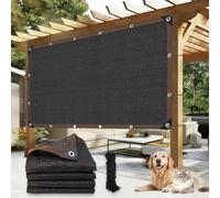 LCYFBE Toile d'ombrage de 2,4 x 3 m - Filet d'ombrage en maille avec œillets pour pergola, plantes, serre, poulailler, noir, taux d'ombrage de 90 %