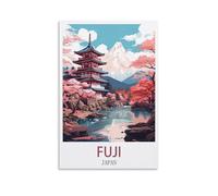 LCYNNH Affiche vintage de voyage au Japon Fuji Arbre 20x30 pouces (50x75 cm) Impression Affiche décorative pour la maison, la salle de bain, la chambre, le bureau, le salon Toile d'Art Mural