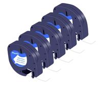 LCYSXTFZ Black Print on White Plastic Labels 12mm Tape Compatible with Letra Tag LT-100H LT-100T - 5 to 20 Pack for LT 91201 91331 12267