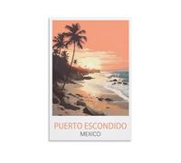 LCYUAOPP Poster vintage de Puerto Escondido Mexico - Impression sur toile - Décoration murale moderne pour chambre à coucher - 20 x 30 cm