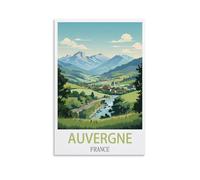 LCYUAOPP Poster vintage sur toile représentant l'Auvergne France - Décoration murale moderne pour chambre à coucher - 30 x 45 cm