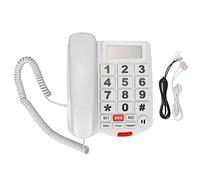 LD-265CID Téléphone Filaire à Grosses Touches avec Identification de L'appelant, Haut-parleur, Numérotation Mains Libres et Fonction Vocale pour Personnes âgées Malentendantes, Téléphone de Maison Bla