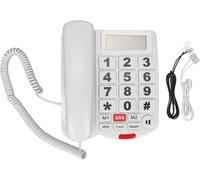 Ld¿265Cid Téléphone Filaire À Grosses Touches Avec Identification De L'Appelant, Haut-Parleur,Numérotation Mains Libres Et Fonction Vocale Pour Personnes Âgées Malentendantes, Téléphone De Maison Bl