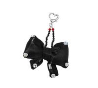 Ldabrye 1 breloque en forme de nœud en strass pour sacs, accessoire de sac à main léger avec bijoux décoratifs pour décoration de sacs, Noir