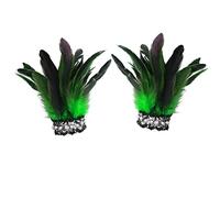 Ldabrye 1 Paire De Manchettes en Plumes Bracelets De Poignet d'halloween avec Attaches en Ruban pour Costume De Cosplay Fête De Jeu