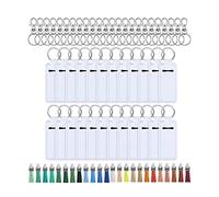 Ldabrye 72Pcs Sublimation Blank Lipstick Holder Keychain Includes Rotating Lobster Buckle Leather Colorful Tassel Keyrings Lobster Clasp Tassel Keychain