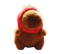 Ldabrye Adorable Capybara Porte-clés Peluche Sac Charme Accessoire Adorable Rempli Porte-clés Jouet Souple pour Cadeaux d'anniversaire Porte-clés Capybara, Fraise 2, taille unique