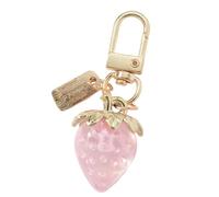 Ldabrye Adorable porte-clés en résine robuste avec pendentif fraise - Polyvalent - Décoration tendance pour femme, a, taille unique