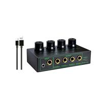 Ldabrye Amplificateur de casque portable à 4 canaux avec bouton de contrôle de sortie à faible bruit pour studio de scène