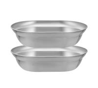 Ldabrye Assiettes/bassins peu profonds polyvalents en acier inoxydable pour barbecue Vaisselle pour la cuisine en plein air Vaisselle de camping moderne en acier inoxydable