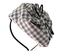 Ldabrye Bandeau à carreaux avec nœud pour femme et fille - Esthétique - Bandeau français - Pour soirée - Serre-tête pour coiffure - Accessoires de cheveux pour femmes et filles