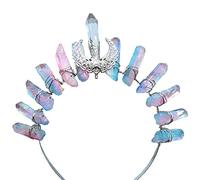 Ldabrye Bandeau à quartz fabriqué à la main pour la tête avec fil en alliage - Décoration quotidienne - Accessoire de cheveux pour femmes et filles