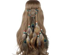 Ldabrye Bandeau hippie bohème pour femme - Attrape-rêves - Coloré - Perles artificielles - Accessoires pour cheveux pour femmes et filles