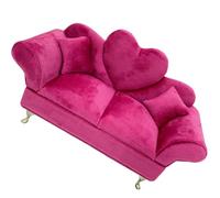 Ldabrye Boîte de rangement élégante inspirée du canapé - Doublure en flanelle - Décoration d'intérieur moderne - Couleur rose - En forme de canapé