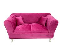 Ldabrye Boîte de rangement élégante inspirée du canapé - Doublure en flanelle - Décoration d'intérieur moderne - Couleur rose - En forme de canapé