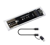 Ldabrye Boîtier de disque externe transparent USB3.1 type C 10 Gbit/s - Structure ouverte pour disques NVMe - Interfaces M - Boîtier de disque externe transparent