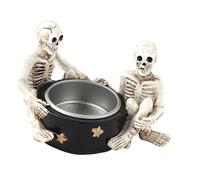 Ldabrye Bougeoir tête de mort de sorcière - Décoration de table unique pour les amateurs d'horreur et les adultes - Candélabre de fête fantastique