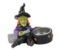 Ldabrye Bougeoir tête de mort de sorcière - Décoration de table unique pour les amateurs d'horreur et les adultes - Candélabre de fête fantastique