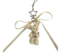 Ldabrye Breloque lapins à suspendre - Porte-clés robuste - Élégant support pour femmes et adolescents - Usage quotidien - Accessoire de voyage, beige, taille unique