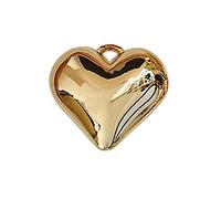 Ldabrye Breloques en Forme de cœur gonflé 3D, Perles Solides, Pendentif en Forme de cœur d'amour, Boucles d'oreilles, Collier, Fournitures de Fabrication de Bijoux, Pendentif en Forme de cœur d'amour
