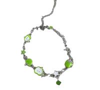 Ldabrye Chaîne de main réglable polyvalente en résine verte fruitée avec accents étoilés pour améliorer les tenues quotidiennes Accessoire de poignet minimaliste