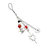 Ldabrye Chaîne de téléphone faite à la main avec perles pour sac d'appareil photo, pendentif en forme de cœur, crucifix, fleur, porte-clés élégant pour femme