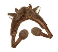 Ldabrye Chapeau cache-oreilles en forme de renne en peluche pour adultes et enfants Unisexe