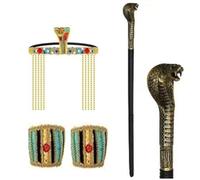 Ldabrye Chapeau de pharaon - Coiffe de cosplay - Sceptres - Pour fille - Halloween - Serre-tête égyptien - Serpent - Serre-tête égyptien
