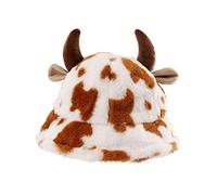Ldabrye Chapeaux bob imprimés vache casquette de pêcheur corne de vache chapeau de bassin chapeau seau chaud cadeau pour petite amie, kaki, Taille unique