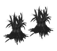 Ldabrye Chevilles bordées de plumes pour femme, accessoires de costume pour fêtes gothiques, événements à thème et spectacles de mode, cheville en plumes d'Halloween pour femme, taille unique, Comme