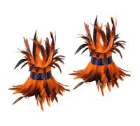 Ldabrye Chevilles bordées de plumes pour femme, accessoires de costume pour fêtes gothiques, événements à thème et spectacles de mode, cheville en plumes d'Halloween pour femme, taille unique, Comme
