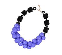 Ldabrye Collier de perles rétro multirangs ethniques portable en résine pour femme, accessoire de festival pour femme, collier ras du cou en résine douce pour la peau, taille unique, Comme décrit