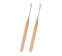 Ldabrye Crochet en métal précis de 2,6 mm pour surcouture voilée et poignée en bois confortable, accessoire de couture multi-usage pour bords