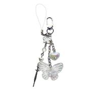 Ldabrye Crystal Papillons Keychains Keyrings Sparkling Pendant Pendants Keyring Y2K Ornement Heart Cross-Phone Challe Mandbag Charm Cross-Key Rings